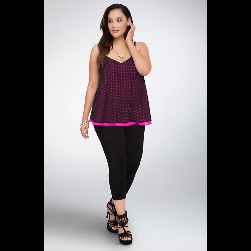 Torrid Heart Print Double Layered Chiffon Cami